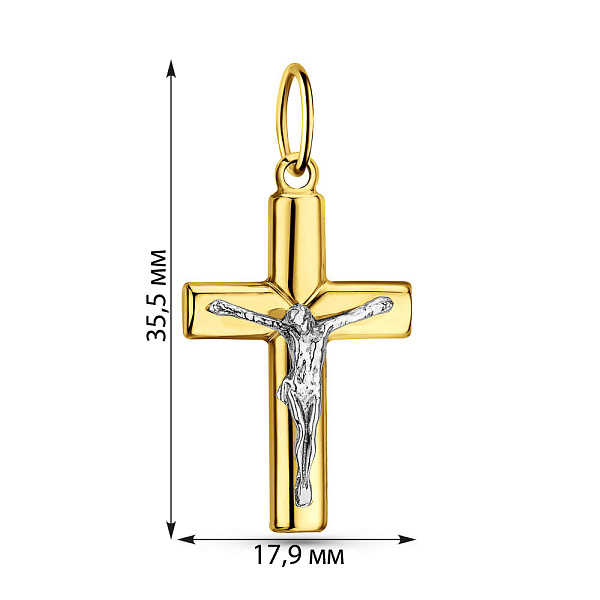 Золотой нательный крестик с распятием (арт. 500439ж) – изображение 2