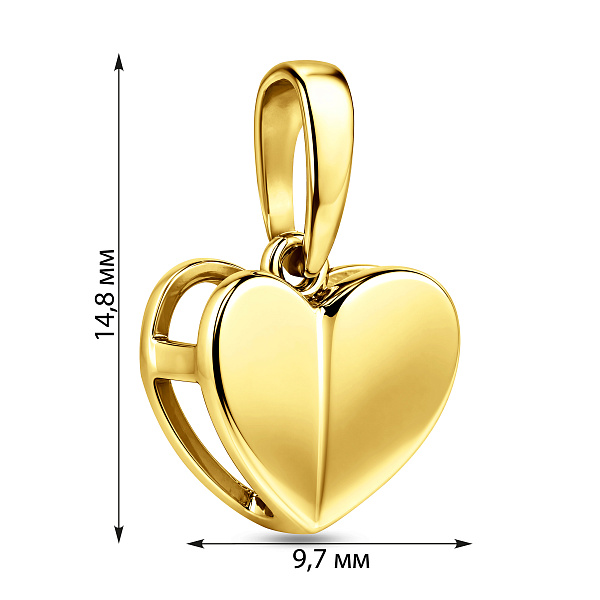 Подвес из желтого золота Сердечко (арт. 441060ж) – изображение 3
