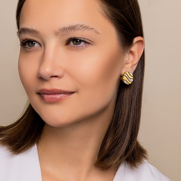 Золотые серьги Francelli с перламутром (арт. 1091327жп) – изображение 3