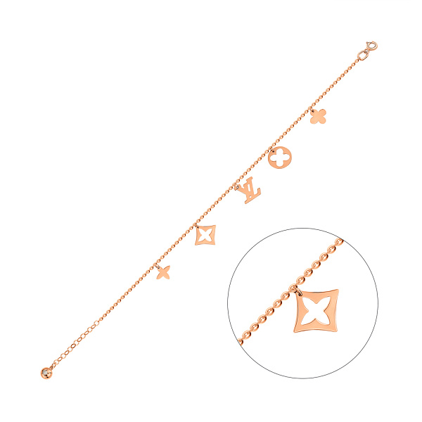 Золотий браслет з підвісками (арт. 323188/1) – зображення 1