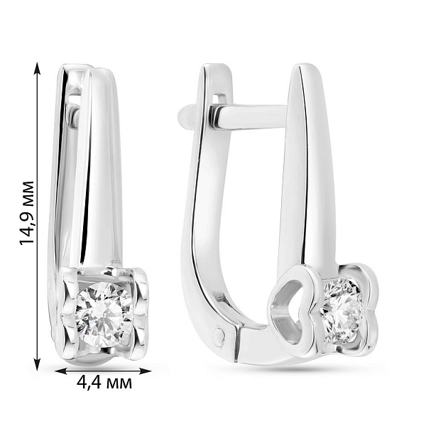 Серьги из белого золота с бриллиантами (арт. 2190521202) – изображение 6
