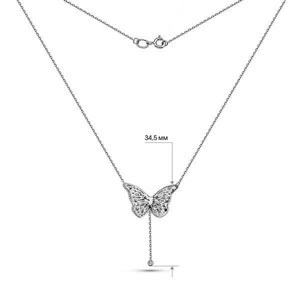 Колье из белого золота Бабочка Francelli (арт. 361428б) – изображение 5