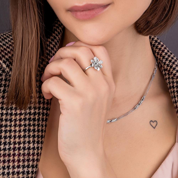 Каблучка з білого золота Francelli (арт. 156216б) – зображення 4