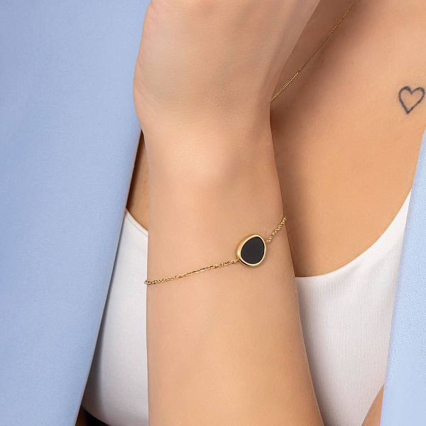 Золотий браслет Diva з оніксом (арт. 324760жо) – зображення 4