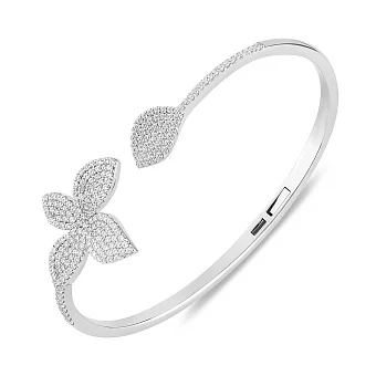 Жорсткий браслет зі срібла з фіанітами (арт. 7509/2185550)