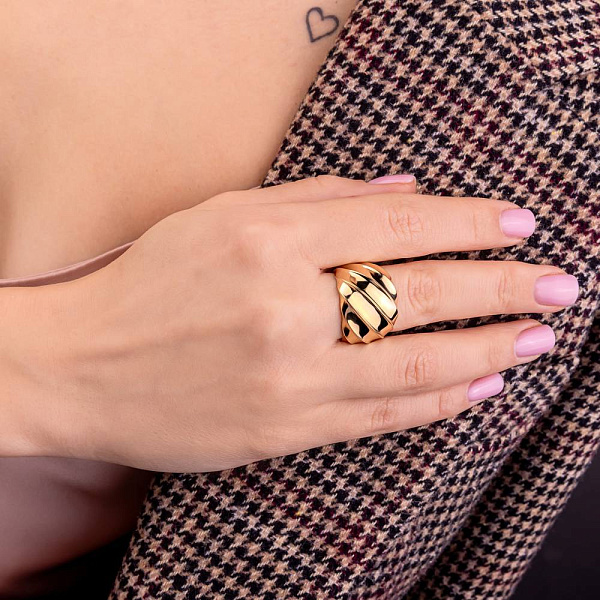 Масивна каблучка з жовтого золота Francelli (арт. 156203ж) – зображення 2