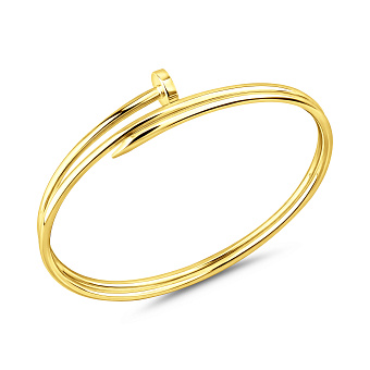 Жесткий браслет из желтого золота в форме гвоздя (арт. 3261418ж)