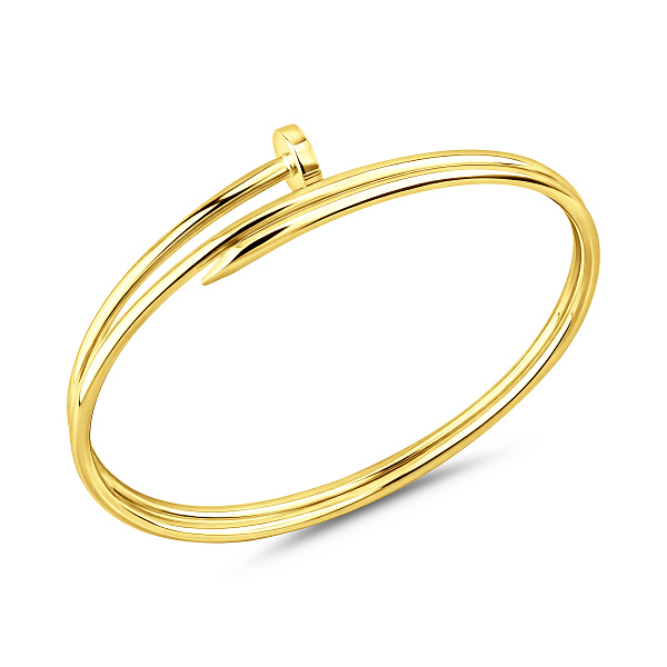 Жесткий браслет из желтого золота в форме гвоздя (арт. 3261418ж) – изображение 1