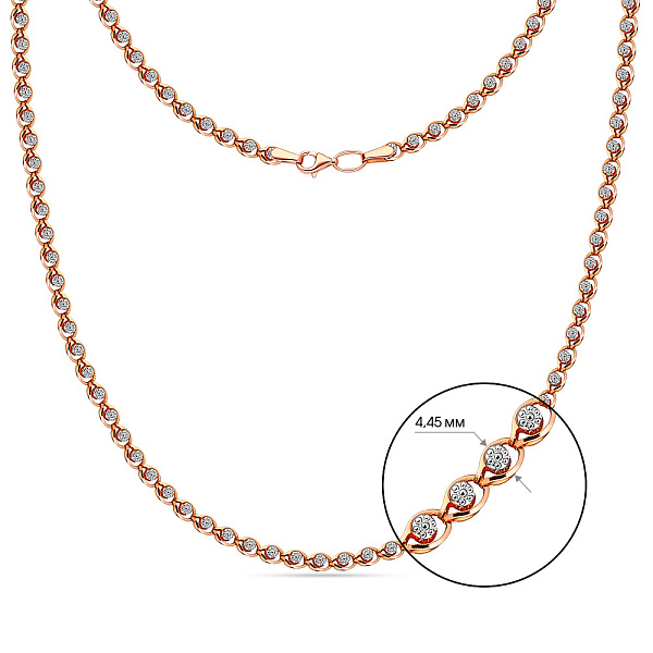 Колье из красного и белого золота (арт. 350437) – изображение 2