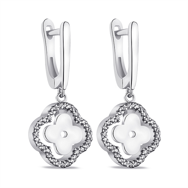 Серьги из серебра с фианитами (арт. 7502/9292/15) – изображение 1