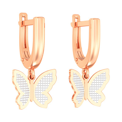 Золоті сережки-підвіски «Метелики» (арт. 110471)