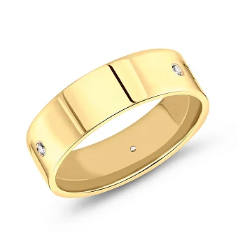 Каблучка з жовтого золота з фіанітами (арт. 155204ж)