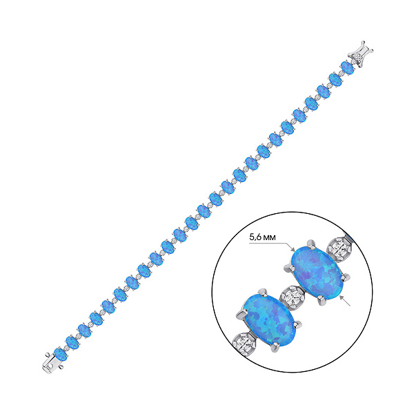 Срібний браслет з опалом (арт. 7509/4248Пос) – зображення 5