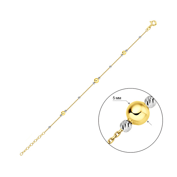 Браслет из белого и желтого золота (арт. 326574жб) – изображение 4