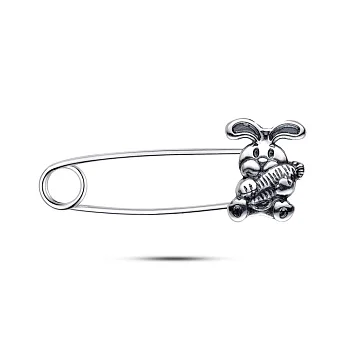 Срібна шпилька «Зайчик» (арт. 7911/7-860-ч)