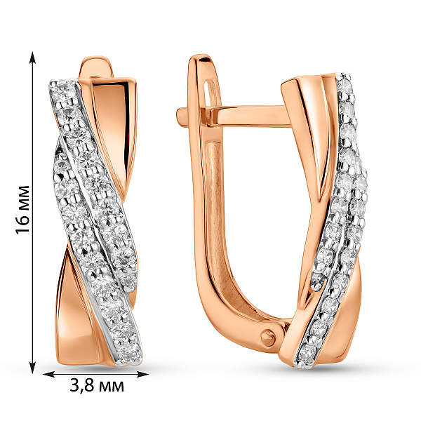 Золотые серьги с бриллиантами (арт. С011610030) – изображение 2