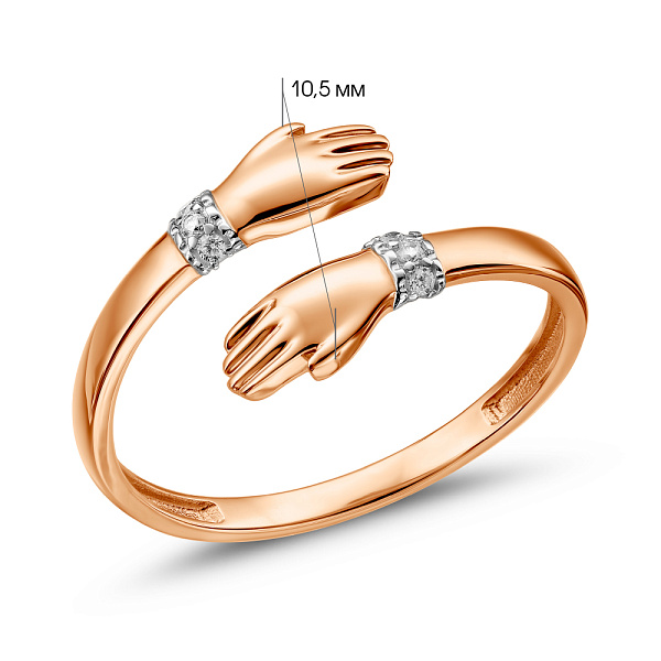 Золотое кольцо с фианитами (арт. 1401196) – изображение 2