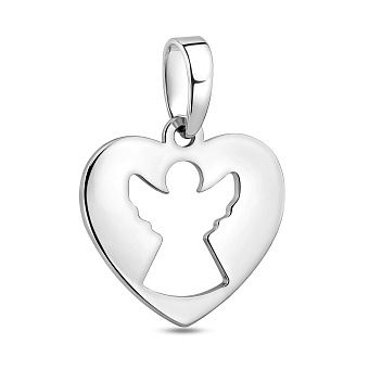 Фото Подвеска из белого золота Сердце без камней (арт. 440368б)