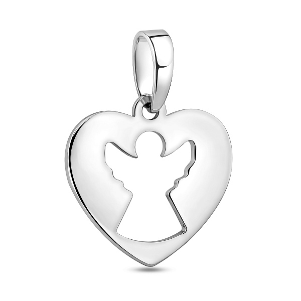 Подвеска из белого золота Сердце без камней (арт. 440368б) – изображение 1