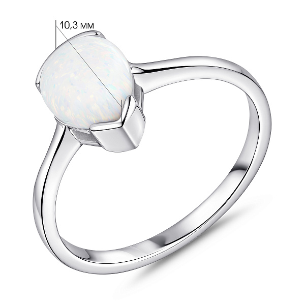Серебряное кольцо с одним опалом (арт. 7501/8518Поб) – изображение 2