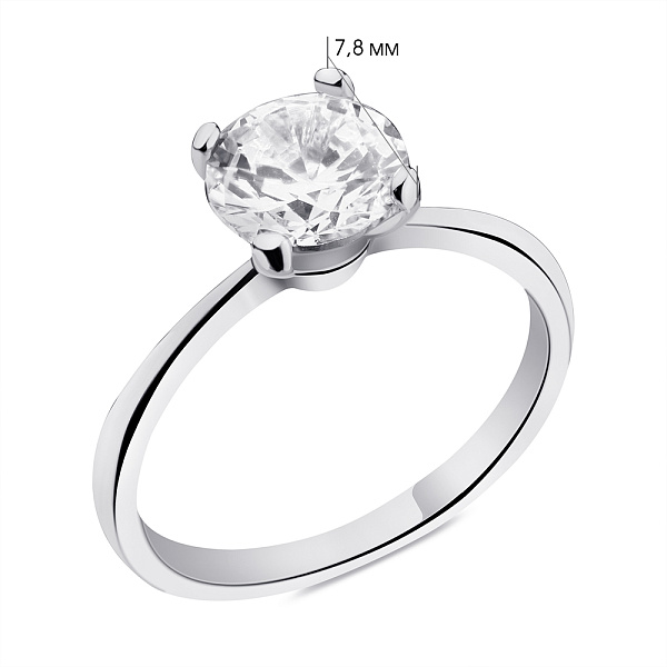Серебряное кольцо с фианитом (арт. 7501/6427) – изображение 2