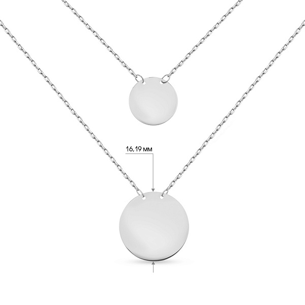 Золотое колье «Монеты» в белом цвете металла (арт. 351959б) – изображение 3