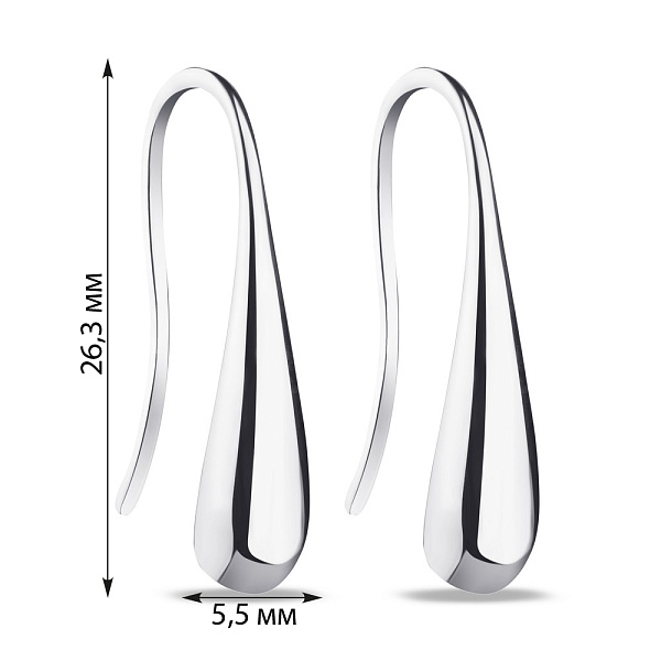 Сережки из серебра «Капельки» (арт. 7502/372сп) – изображение 2