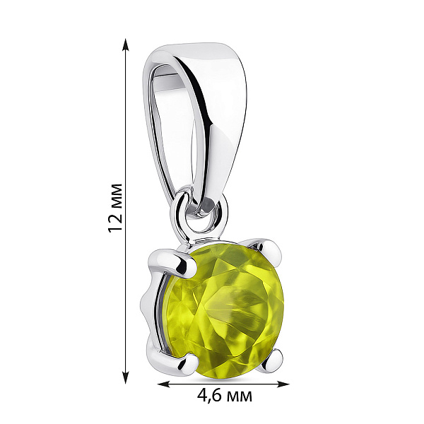 Срібний кулон з хризолітом (арт. 7503/2194163Хрз) – зображення 2