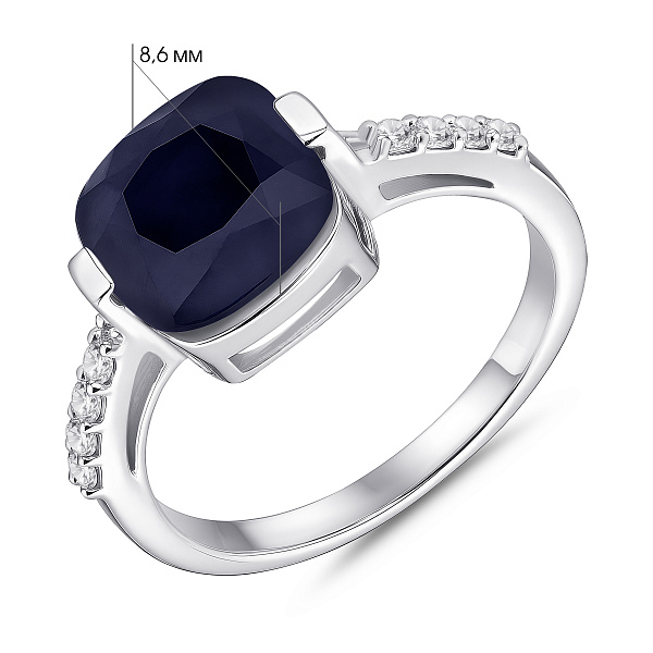 Срібна каблучка з великим сапфіром (арт. 7501/2120100Спс) – зображення 2