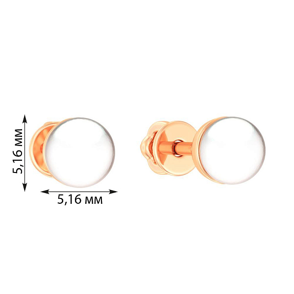 Пусеты из красного золота с жемчугом (арт. 110901) – изображение 2