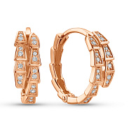 Фото Сережки Змея из красного золота (арт. 111383)