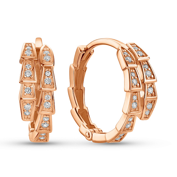 Сережки Змія з червоного золота (арт. 111383) – зображення 1