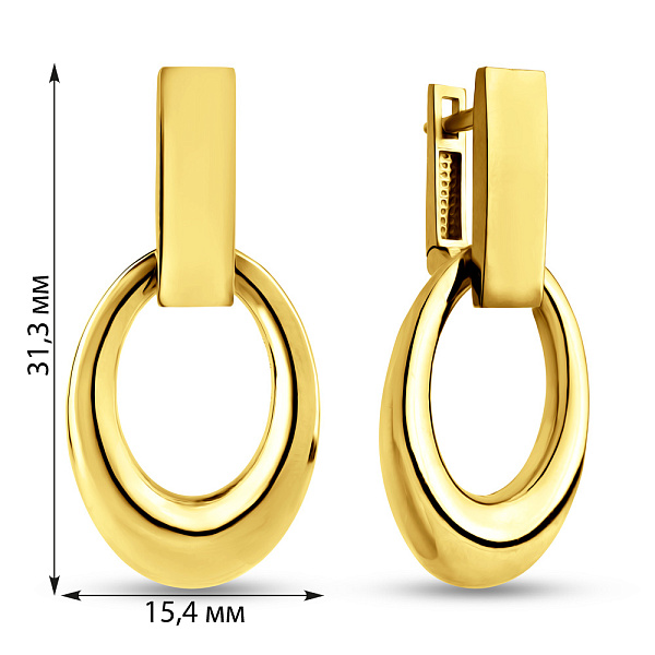 Серьги из желтого золота (арт. 1091375ж) – изображение 2