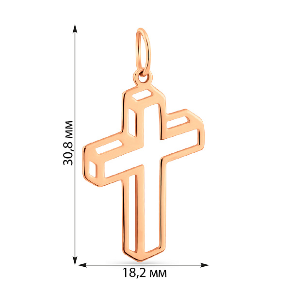 Золотой крестик без камней (арт. 424784) – изображение 2
