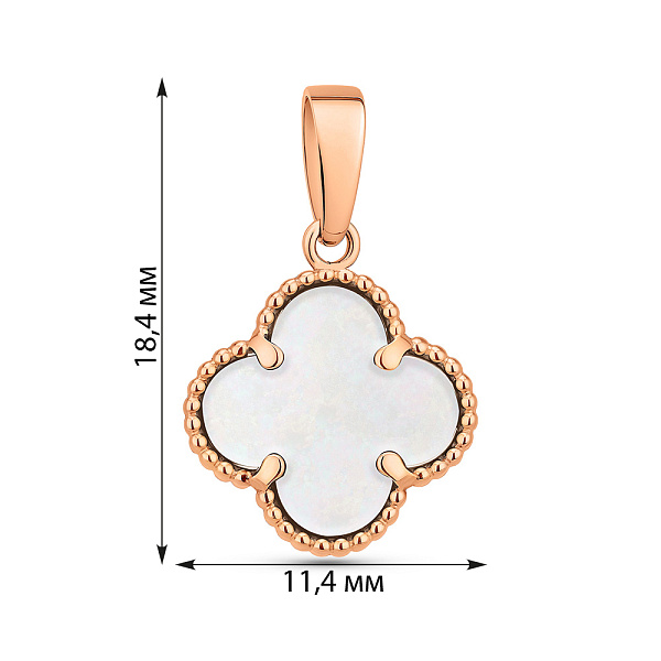 Кулон из красного золота с перламутром (арт. 441439/10п) – изображение 2
