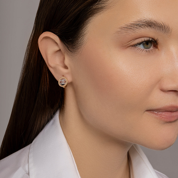 Сережки з червоного і білого золота (арт. 107181кб) – зображення 3