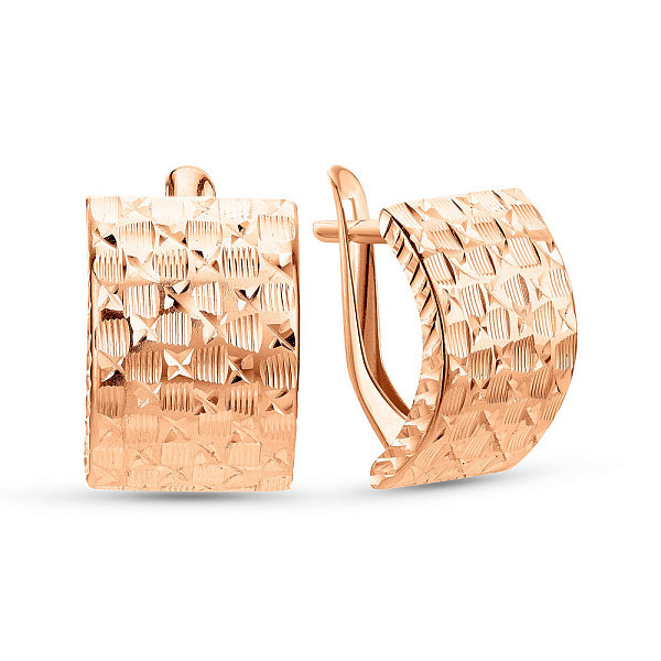 Золотые серьги с алмазной гранью (арт. 121408) – изображение 1