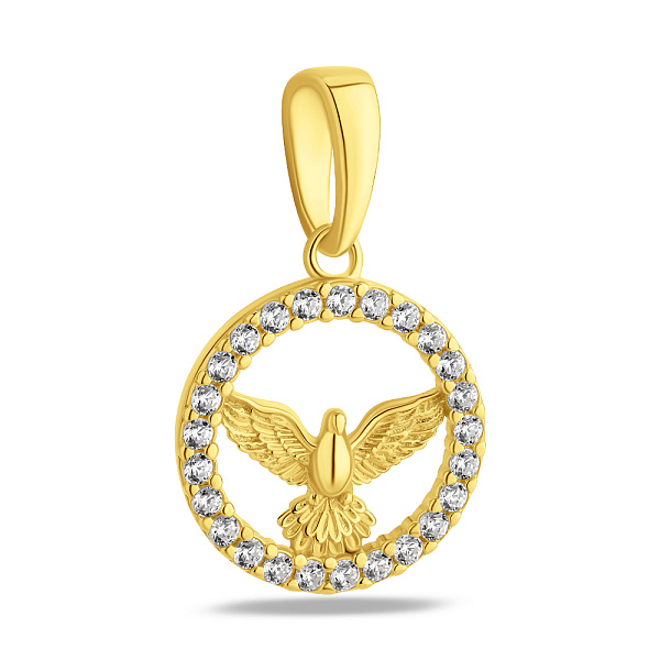 Серебряный подвес Птица с дорожкой из фианитов (арт. 7503/2424ж) – изображение 1