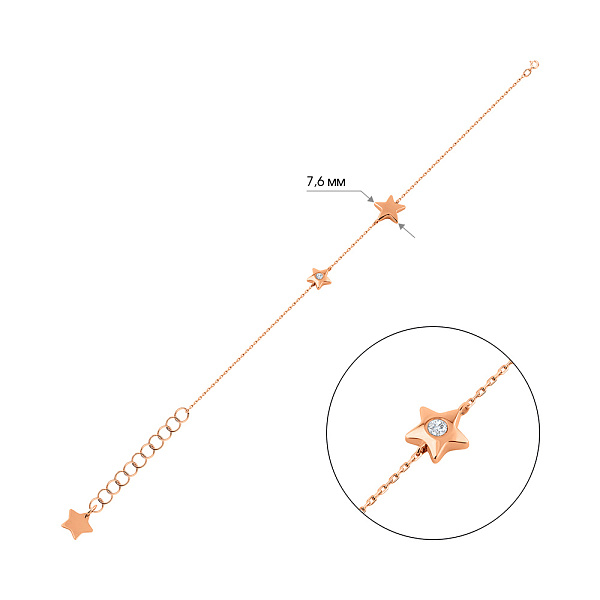 Золотой браслет с фианитом (арт. 341267) – изображение 5