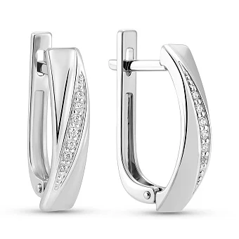 Сережки з білого золота з діамантами (арт. С011248005б)