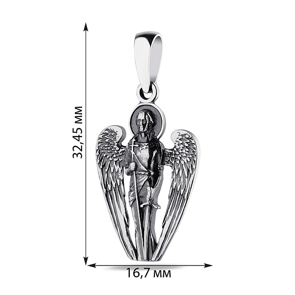 Кулон серебряный "Архангел Михаил" (арт. 7903/3991-ч) – изображение 2