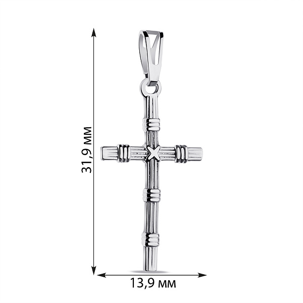 Срібний хрестик без каміння (арт. 7503/3913) – зображення 2