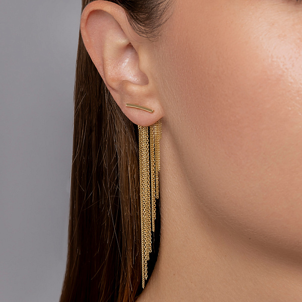 Длинные золотые серьги Francelli (арт. 1092047ж) – изображение 3