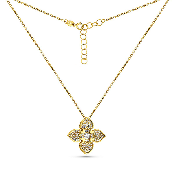 Золотое колье с фианитами (арт. 352881ж) – изображение 2