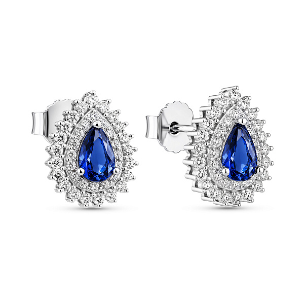 Серебряные пусеты с альпинитами (арт. 7518/7373ас) – изображение 1