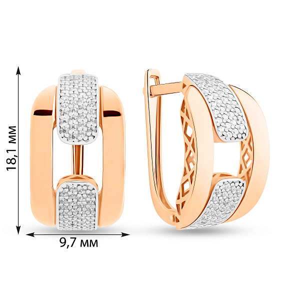 Серьги из красного золота с фианитами (арт. 111451) – изображение 5