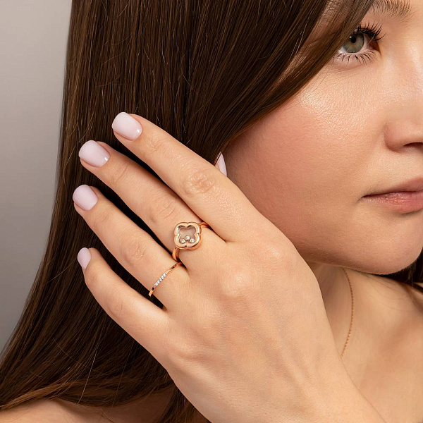 Кольцо из красного золота с фианитами (арт. 155087) – изображение 3