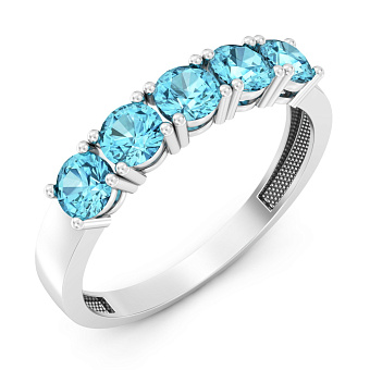 Фото Каблучка з білого золота з топазом (арт. 141049Пбтг)