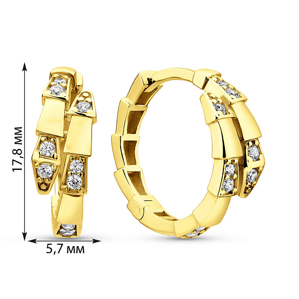 Сережки Змея из желтого золота (арт. 1091695/15ж) – изображение 2