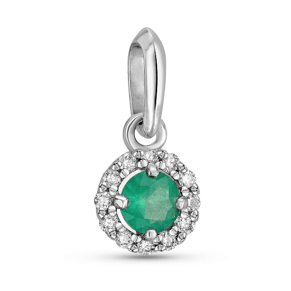 Золотой подвес с изумрудом и бриллиантами (арт. 3192159202и) – изображение 1